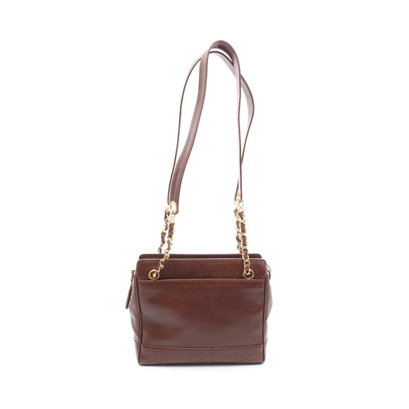 Chanel Handbags - Chanel Triple Coco Mark Tote Bag Caviar Skin Grained Calfskin Brown